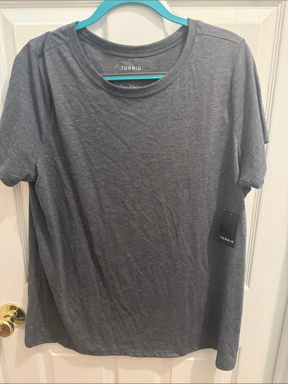 torrid Short Sleeve Crew Tee in Charcoal Gray